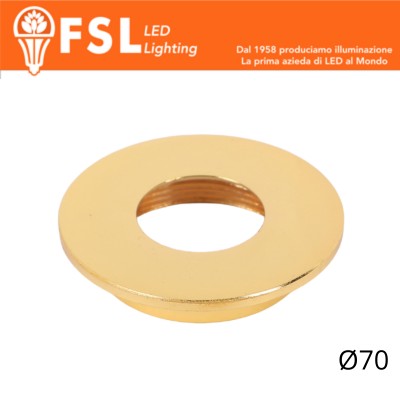 [FLM32-7FGO] VEGA - Cover Piatta per Punto Luce LED – Ø70 – Oro