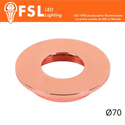 [FLM32-7FRO] VEGA - Cover Piatta per Punto Luce LED – Ø70 – Oro Rosa