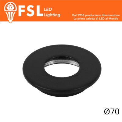 [FLM32-7FBL] VEGA - Cover Piatta per Punto Luce LED– Ø70 – Nero