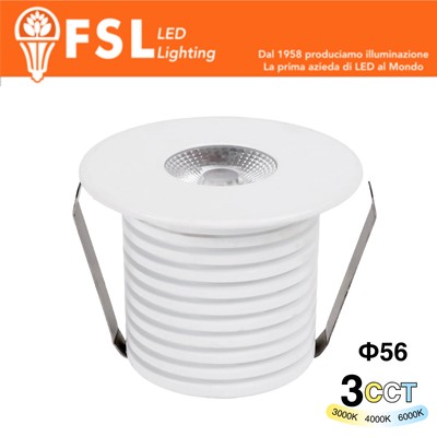 [FLM32IP20-3W] VEGA - Punto luce LED Spotlight  – 3W 3CCT – 56*57 – IP20 - Driver Eaglerise