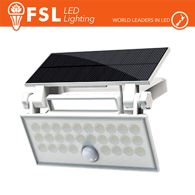 [FLFSW304W] Faro da esterno solare con sensore di movimento 60W (6 led) - Bianco