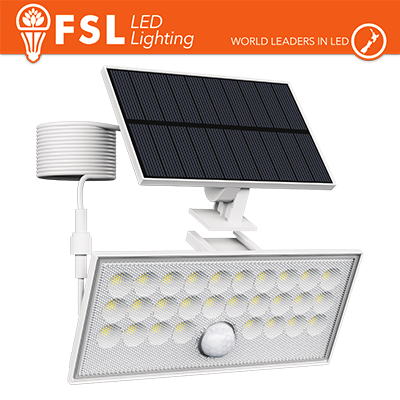 [FLFSW305W] Faro da esterno solare con sensore di movimento 60W (6 led) - Bianco Staccabile