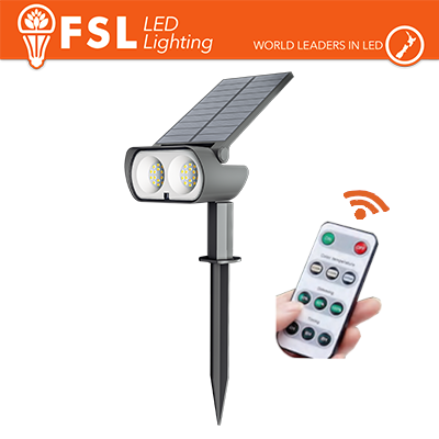 [FLFSG306B] Picchetto da esterno LED solare cct 3white 15W (1.5led) con telecomando
