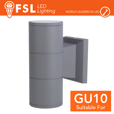 [FLAGU10G] Applique portalampada 2 vie, GU10  IP54 - GRIGIO