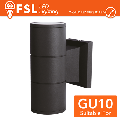 [FLAGU10B] Applique portalampada 2 vie, GU10  IP54 - NERO