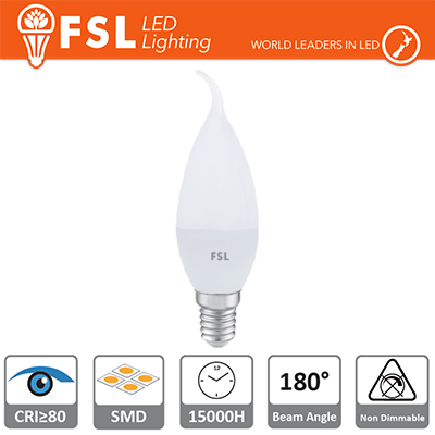 [FLBT38B6W40K14] Lampada Colpo di Vento - 5,5W 4000K E14