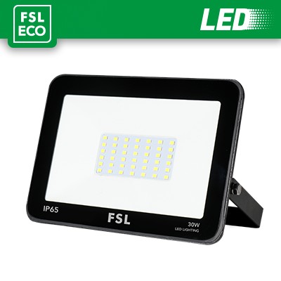 FSL Proiettore LED per esterni 30W IP65 4000K Nero, 2700lm, angolo 120°, staffa regolabile 360°, nuova classe ERP F