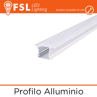[FLPA-REC2M] BARRA  ALLUMINIO 6063 - Incasso- 2m SILVER  2000*25(17.3(12.3))*15.42