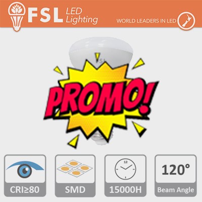 [FLR63A8W65K27] R63 - 8W 6500K 630LM >120º 63X102mm CRI80 E27 25.000H
