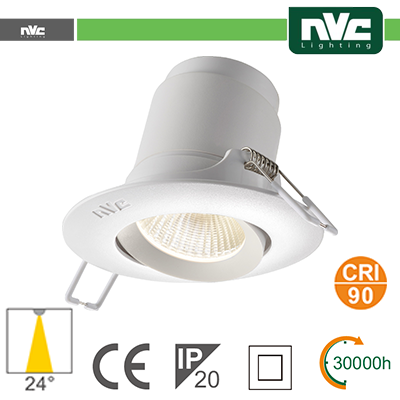 [NV39A-9W4K24] Faro direzionabile LED IP20 9W 4000K 700LM 24º FORO:95mm