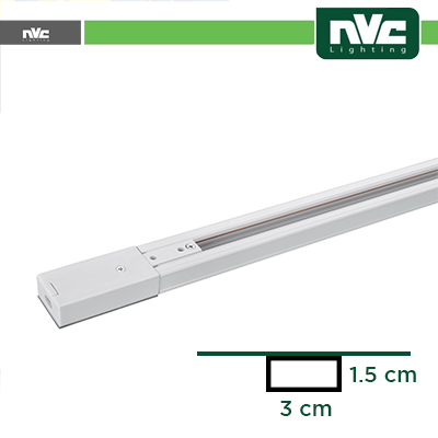 [NVTRT3-1M] Binario Monofase - 1m Testata inclusa / Colore Bianco