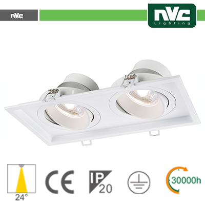 [NVM1A-2X9W3K24] Incasso Multi lampada - 18w (2x9w) 3000k 1440lm >24°