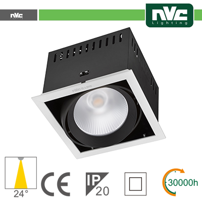 [NVM31-1X24W4K24] Incasso Multi lampada - 24w(1x24w) 4000k 2100lm>24° CRI90