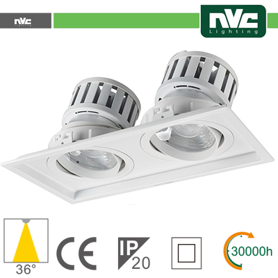 [NVM2C-2X24W3K36] Incasso Multi lampada - 48w(2x24w) 3000k 4270lm >36° PF95