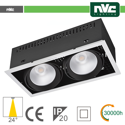 [NVM32-2X24W4K24] Incasso Multi lampada - 48w(2x24w) 4000k 3500lm>24° CRI90