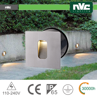 [NVW5572A-4W3K] Segnapasso a parete Quadrato - 4W 3000K IP65
