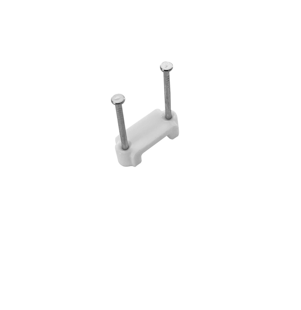 [PEDCF19] Clip fermacavo piatta con doppio chiodino 19mm 100pz