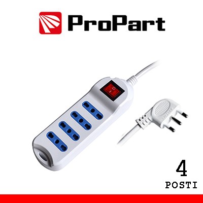 [PEM2714-W] Multipresa 4pos bipasso spina16A +interr.