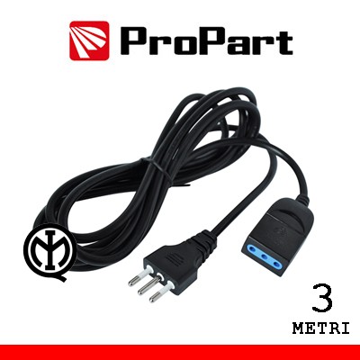 [PEP1120-3-BK] Prolunga lineare 10A 3metri spina10A nera