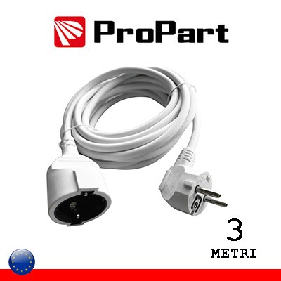[PEPB01S-3-W] Prolunga lineare Schuko16A 3metri spina Schuko 16A