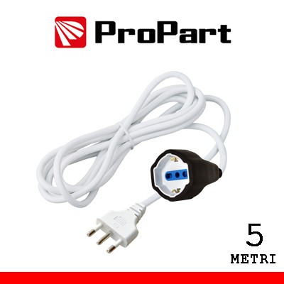 [PEP1124-5-W] Prolunga lineare bipasso-schuko/bipasso 5metri spina16A