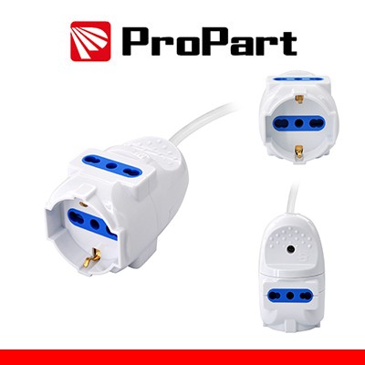 Prolunga lineare con Multipresa volante 3 posti Spina 2P+T
