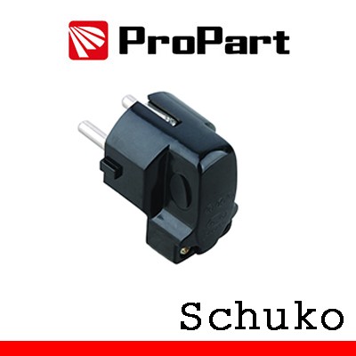 [PES01-BKP] Spina schuko 90° nera polybag