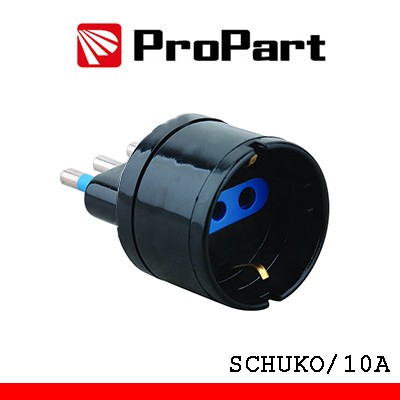 [PES1006-BKP] Adattatore schuko spina10A nero