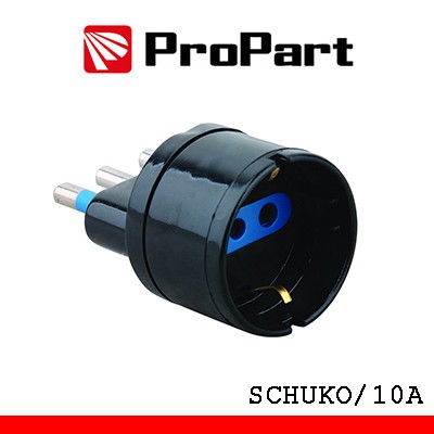 [PES1007-BKP] Adattatore schuko spina16A nero