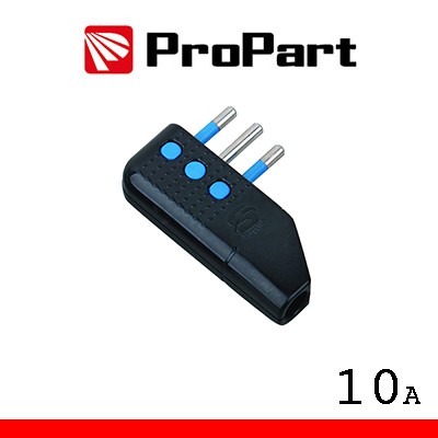 [PES1008-BKP] Spina 10A 2P+T uscita cavo 90° nera polybag