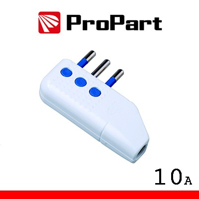 [PES1008-WP] Spina 10A 2P+T uscita cavo 90° polybag