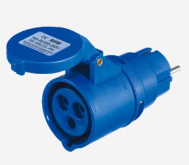 [PEI213012] Adattatore Presa Indust. Spina Schuko 16A 2P+T 220-250V IP44