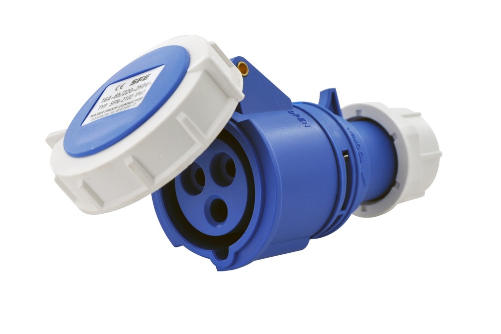 [PEI2132] Presa Mobile Diritta Indust. CEE 16A-6h 2P+T 220-250V IP67