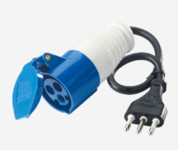 [PEI1313] Spina mobile con cavo + Presa Indust.16A 2P+T 220-250V IP44