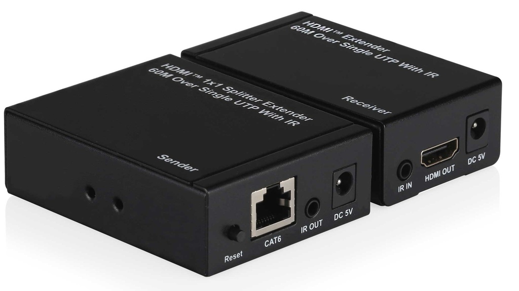 [PT-PET0102EHR] Kit TX-RX Extender HDMI, 60MT UTP, 1080p@60Hz, POE, Loop-Out