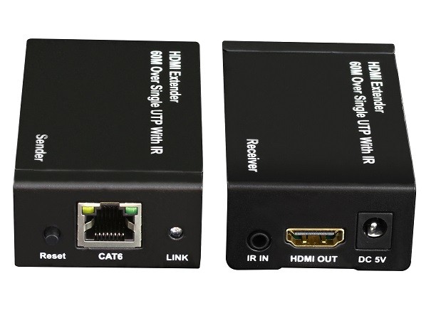 Kit TX-RX Extender HDMI, 60MT UTP, 1080p@60Hz, POE