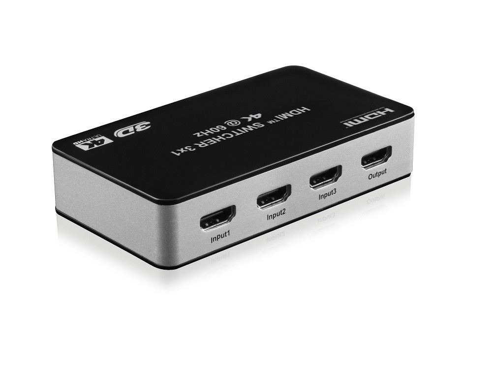 [PT-2PET0301SC] Switch 3x1 HDMI 2.0 18G 4k@60hz HDR, con telecomando IR