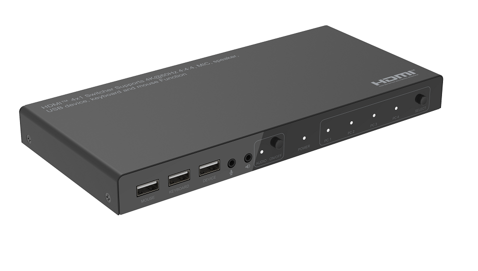 [PT-2PET0401KMA] Switch 4x1 HDMI 2.0 18G 4k@60hz,KMA: Tastiera Mouse Speaker