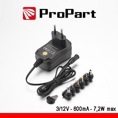 [PEAV-312V600] Alimentatore Switching Multitensione 3-12V 600mA 7.2W max