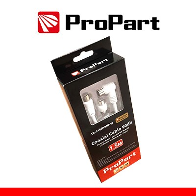[TR-C15SP90B-W] Cavo antenna TV IEC 90db 1.5M SP-PR90° bia+adattat BLISTER