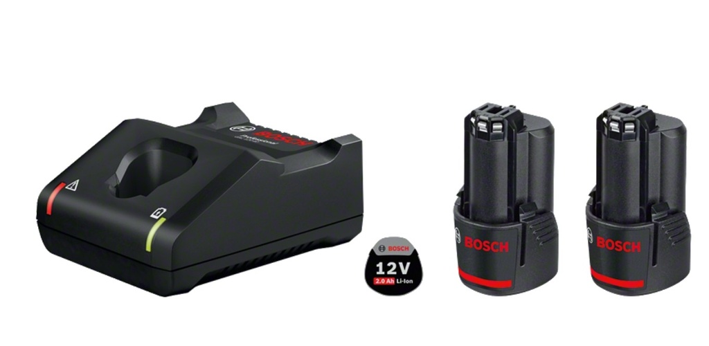 1600A019R8,Set 2x Batterie 12V 2.0Ah + Caricabatteria