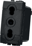 [9235071] PRESA BIPASSO 10/16A 2P+T COLORE NERO SERIE FAMILY