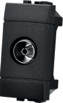 [9235075] PRESA TV PASSANTE CON CONNETTORE FEMMINA PER USO IN SISTEMI SERIALI COLORE NERO SERIE FAMILY