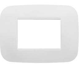 PLACCA 3 MODULI ROUNDED BIANCA SERIE FAMILY