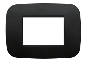 PLACCA 4 MODULI ROUNDED NERA SERIE FAMILY