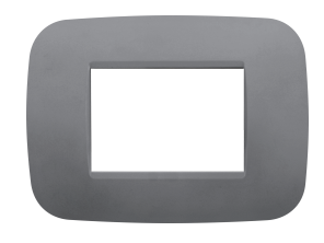 PLACCA 4 MODULI ROUNDED GRIGIA SERIE FAMILY