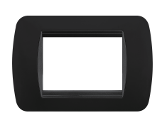 PLACCA 4 MODULI DOUBLED NERA SERIE FAMILY