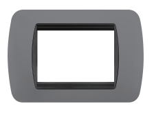 PLACCA 4 MODULI DOUBLED GRIGIA SERIE FAMILY